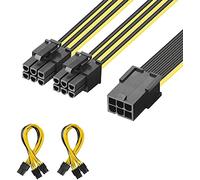 J&D 2 Paquets 6 Pin Femelle vers 2X 6 Pin Mâle PCI Express (PCIe) Graphique la Vidéo Carte d'alimentation Câble, 20cm