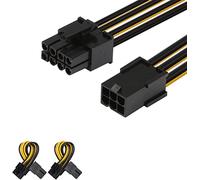 J&D 2 Paquets 6 Pin vers 8 Pin PCI Express (PCIe) Graphique la Vidéo Carte d'alimentation Câble Adaptateur, 10cm