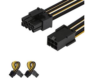 J&D 2 Paquets 6 Pin vers 8 Pin PCI Express (PCIe) Graphique la Vidéo Carte d'alimentation Câble Adaptateur, 10cm