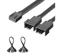 J&D 2 Paquets PWM 2-Fan Câble de Ventilateur Fan Splitter Câble, Femelle vers Mâle, 15cm