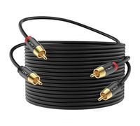 J&D 2 RCA M/M Stéréo Audio Câble, Câble Audio RCA de 20 FT avec Connecteur Plaqué Or et Coque en Cuivre 2RCA Mâle vers 2RCA Mâle pour Home Cinéma, HDTV, Amplificateurs, Enceintes, 9 Mèter