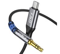 J&D Adaptateur Audio USB C vers 3,5 mm, C vers aux Cordon Jack Mâle pour Voiture, Câble Auxiliaire Tressé en Nylon, Compatible avec les Séries iPhone 16/17, Galaxy S24/S25, 2 m
