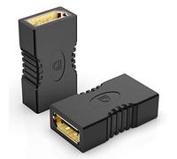 J&D Adaptateurs de Coupleur DisplayPort, Paquet de 2 Rallonges DisplayPort pour Coupleur Femelle DP 4K Plaqué or, Prise en Charge de l'Ethernet 3D 4K