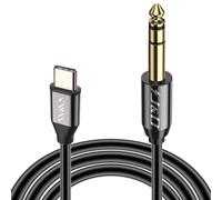 J&D Câble Adaptateur Audio USB C vers TRS Mâle 6,35mm 1/4 pouce, Prise AUX Stéréo, Compatible avec la Série iPhone 15/16, Série Galaxy S, Amplificateur, Haut-parleur, Table de Mixage, 2 m
