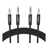 J&D Câble Audio Auxiliaire 3.5mm vers 2.5mm, Lot de 2, Câble Casque Plaqué Or, 2.5mm Mâle vers 3.5mm Mâle, Adaptateur Jack Stéréo Compatible avec Bose, JBL et Plus, 1 Mètre