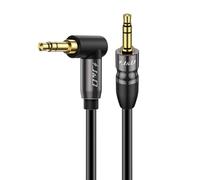 J&D Câble Audio Stéréo 3,5 mm, Rallonge Jack Mâle vers Mâle à Angle Droit 90 Degrés pour Téléphone, Tablette, Lecteur MP3 et Autres Appareils, 3 m