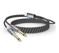 J&D Câble Audio USB C vers 1/4, Adaptateur Type C vers 2 Jack 6,35 mm mâle, Cordon Stéréo Auxiliaire pour Voiture et Haut-Parleurs, Compatible iPhone 16/17 Series, Galaxy S25/24, PC, 2 m