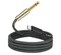 J&D Câble Audio USB C vers 6,35 mm 1/4 pouce TS Pour Guitare, Enregistrement Audio, Basse, Cordon Micro Piano Électronique Compatible avec iPhone 16/17 Series, Galaxy S24/S25, 2 m