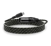 J&D Câble Audio USB Type C vers XLR Mâle Mono, Câble USB C vers XLR Tressé pour Ampli, Enceinte, Table de Mixage, Compatible avec iPhone 16/17 et Série Galaxy S25, Ne supporte pas le microphone, 2 M