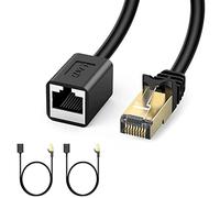 J&D Câble de Rallonge Ethernet Lot de 2, Extendeur Cat 6 Compatible Normes Cat6/5e/5, Câble RJ35 Blindé Mâle vers Femelle, 4,5 M
