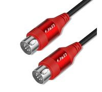 J&D Câble MIDI 5 Pin DIN, Mâle à Mâle, Compatible avec Clavier, Synthétiseur, Effets Multi-Guitare, Interface Audio/Mixer/Amplificateur, Carte Son Externe (Rouge, 4,5 m)