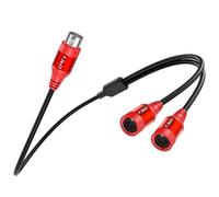 J&D Câble MIDI DIN 5 Broches, Séparateur 1 Mâle vers 2 Femelles Y Compatible avec Clavier, Synthétiseur, Effets Guitare, Interface Audio, Mixeur, Amplificateur, Carte Son Externe, Rouge, 0.48 m