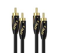 J&D Câble RCA Audiophile, 24 AWG, Câble Audio Stéréo 2 RCA Mâle vers Mâle, Plaqué Or, Câble Subwoofer pour Home Cinéma, HDTV, Amplificateurs, Systèmes Hi-Fi, Haut-Parleurs, 4.5 Mètres