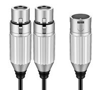 J&D Câble Séparateur XLR, Câble Répartiteur Y XLR Mâle vers 2 Femelle Symétrique à 3 Broches, Compatible Mixeur, Enregistreur, Amplificateur, Limiteur, Haut-Parleur, 0,48 Mètres