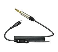 J&D Câble USB C vers 6,35 mm, Câble Audio 2 en 1 avec Bouton, Prise en Charge Enregistrement et Lecture, Compatible avec iPhone 15/15 Plus/15 Pro/15 Pro Max, Noir, 2 m