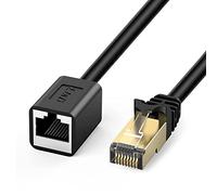 J&D Cat 6 Rallonge Ethernet RJ45 Réseau Câble Extension, RJ45 Mâle à Femelle Extension Ethernet - Supporter Standards Cat6 / Cat5e / Cat5, Compatible avec PS5 PS4 PC Routeur Modem Switch, 0.9 Meter