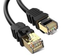 J&D Cat 8 Câble Ethernet, Haut Débit 40 Gbps 2000 Mhz 26AWG avec Connecteur RJ45 Plaqué Or, S/FTP Cordon réseau Compatible avec PC Gaming PS5 Xbox Modem Routeur, 0.45 m