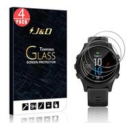 J&D Compatible pour Garmin Forerunner 945 Tri-bundle Protection écran, 4 Pièces [Verre Trempé] [NON Couverture Complète] Protecteur d’Écran Clair HD pour Garmin Forerunner 945 Tri-bundle