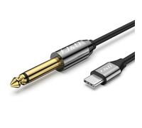 J&D USB-C vers 6,35 mm 1/4 pouce TS câble audio, plaqué or USB Type-C vers 6,35 mm mâle mono interconnect aux câble adaptateur compatible avec iPhone 16/17 Series, 2 m