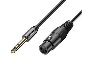 J&D XLR vers 6.35mm Câble, PVC écalé 6.35 mm 1/4'' TRS Mâle vers XLR Femelle XLR vers TRS 1/4 Balanced Interconnexion Câble Audio Adaptateur Câble pour L'orateur Condenseur Mic Guitare Mixer AMP, 0.9m