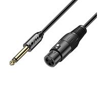 J&D XLR vers TS 6,35mm 1/4 Câble de Microphone, PVC écalé Unbalanced 6.35mm Mâle à XLR Femelle Audio Stéréo Adaptateur de Microphone Câble Interconnexion pour Speaker Mic Guitare Mixer AMP, 1,5m