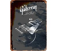 J.DXHY Poster en métal avec inscription « Guitars Music Gibson Les Paul » 20,3 x 30,5 cm