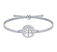 J.Endéar Bracelet Cordon Porte-Bonheur, Bracelet Arbre de Vie Argent 925 Femmes, Ado fille Bracelet Chaîne Grise Ajustable, Anniversaire Journée Enfants Bijoux Cadeaux