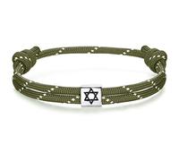 J.Endéar Bracelet Étoile de David Argent 925 | Surfeur Nautique Paracord Bracelet Fait à la Main | Bijoux Juifs pour Homme Femme Garçons Kabbale Protection Amulette Cadeau, Vert