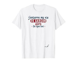 J’enterre Ma Vie de Garçon On Signe Tous - EVG Homme Drôle T-Shirt