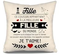 J’espère Qu’à Chaque Fois Que tu serres ce Coussin dans tes Bras il Te rappelle Combien Je t’Aime Housse de Coussin pour Fille de Maman Papa Anniversaire Noël Cadeau Meilleure Fille (Fille-a)
