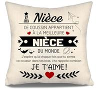 J’espère Qu’à Chaque Fois Que tu serres ce Coussin dans tes Bras il Te rappelle Combien Je t’Aime Housse de Coussin pour Nièce de Tante Oncle Anniversaire Graduation Cadeau de Noël Meilleure Nièce