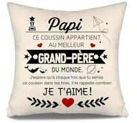 J’espère Qu’à Chaque Fois Que tu serres ce Coussin dans tes Bras il Te rappelle Combien Je t’Aime Housse de Coussin pour Grand-père Anniversaire Fête des pères Cadeau de Noël Meilleur Papi (Papi-a)