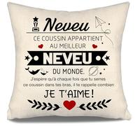 J’espère Qu’à Chaque Fois Que tu serres ce Coussin dans tes Bras il Te rappelle Combien Je t’Aime Housse de Coussin pour Neveu de Tante Oncle Anniversaire Graduation Cadeau de Noël Meilleur Neveu