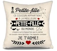 J’espère Qu’à Chaque Fois Que tu serres ce Coussin dans tes Bras il Te rappelle Combien Je t’Aime Housse de Coussin pour Petite-Fille de Mamie Papi Anniversaire Cadeau de Noël Meilleure Petite-Fille