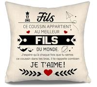 J’espère Qu’à Chaque Fois Que tu serres ce Coussin dans tes Bras il Te rappelle Combien Je t’Aime Housse de Coussin pour Fils de Maman Papa Anniversaire Noël Cadeau Meilleur Fils (Fils-a)