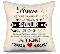 J’espère Qu’à Chaque Fois Que tu serres ce Coussin dans tes Bras il Te rappelle Combien Je t’Aime Housse de Coussin pour Sœur de sœur Frère Anniversaire Graduation Cadeau de Noël Meilleure Sœur