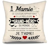 J’espère Qu’à Chaque Fois Que tu serres ce Coussin dans tes Bras il Te rappelle Combien Je t’Aime Housse de Coussin pour Mamie Anniversaire Fête des Mères Cadeau de Noël Meilleure Grand-mère(Mamie-a)