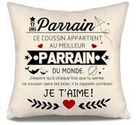 J’espère Qu’à Chaque Fois Que tu serres ce Coussin dans tes Bras il Te rappelle Combien Je t’Aime Housse de Coussin pour Parrain de Fille de Filleul Anniversaire Fête des Pères Cadeau de Noël