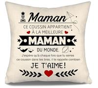 J’espère Qu’à Chaque Fois Que tu serres ce Coussin dans tes Bras il Te rappelle Combien Je t’Aime Housse de Coussin pour Maman Anniversaire Fête des Mères Cadeau de Noël Meilleure Maman(Maman-a)