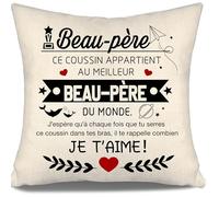 J’espère Qu’à Chaque Fois Que tu serres ce Coussin dans tes Bras il Te rappelle Combien Je t’Aime Housses de Coussin pour Le Beau-père Anniversaire Fête des pères Cadeau de Noël (Beau-père a)
