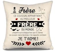 J’espère Qu’à Chaque Fois Que tu serres ce Coussin dans tes Bras il Te rappelle Combien Je t’Aime Housses de Coussin pour Le Frère Anniversaire Graduation Cadeau de Noël Meilleur frère