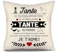 J’espère Qu’à Chaque Fois Que tu serres ce Coussin dans tes Bras il Te rappelle Combien Je t’Aime Housse de Coussin pour Tante Anniversaire Fête des Mères Cadeau de Noël Meilleure Tante(Tante-a)