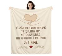 J’espère que chaque fois que tu te blottis dans cette couverture elle te rappelle à quel point je t’aime Couverture pour Maman Papa Fille Sœur Mamie Papi Tante Amie Anniversaire Cadeau de Noël (a)