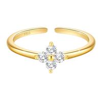 J.Fée 1 bracelet trèfle à quatre feuilles en argent sterling 925 avec zircons cubiques pour femme - Boucles d'oreilles à quatre feuilles - Bijoux faits main - Cadeau pour femme, Argent