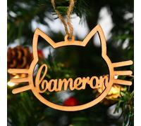 J-FS Boules de noël personnalisée,en Bois,Pendentif Chien Chat,Boule de Noel personnalisée Famille, décoration Ornement de Sapin personnalisée,Mon 1er Noël (1 pcs,E)