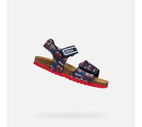 Geox J Ghita Boy C Sandales, Bleu Marine/Rouge, 26 EU