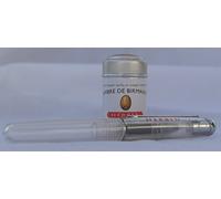 J HERBIN Stylo roller transparent et boîte de 6 cartouches jaune orange Ambre de Birmanie