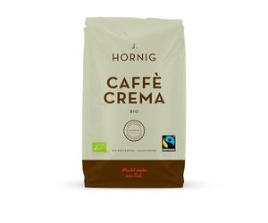 J. Hornig Café en grains Espresso Bio & Équitable, Caffè Crema Bio, 1kg de grains entiers, goût chocolaté, pour machines à café automatiques, machines à expresso et cafetières à piston