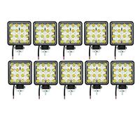 J/J 10 pcs Phares de Travail LED 12V 24V 48W Carré Faisceau Flood Feux Antibrouillard Projecteurs pour Vouture 4x4 Camion Utilitaire Agricole Bateau
