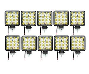 J/J 10 pcs Phares de Travail LED 12V 24V 48W Carré Faisceau Flood Feux Antibrouillard Projecteurs pour Vouture 4x4 Camion Utilitaire Agricole Bateau